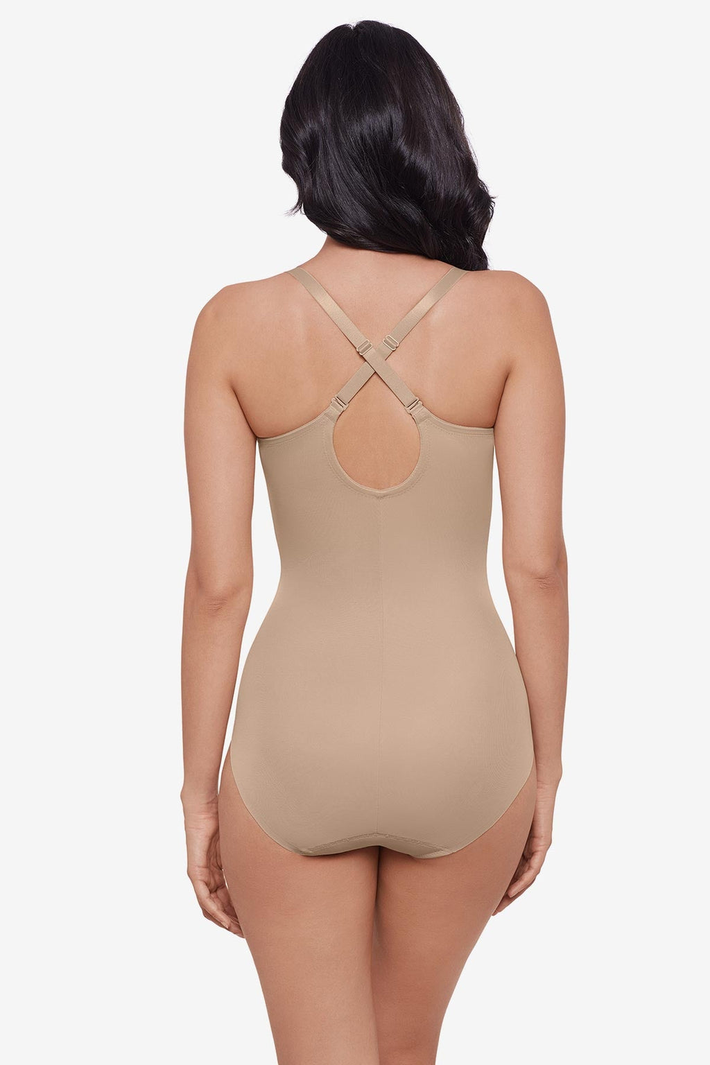 Sexy Sheer Shaping Padded Cup Bodysuit in Warm Beige