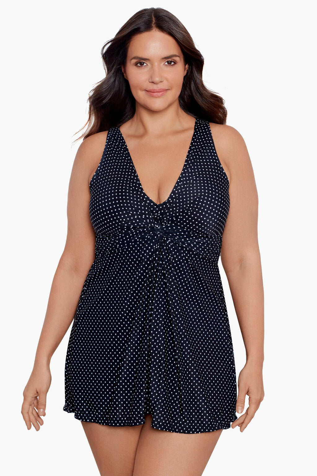 Plus Size Marais Swim Dress in Pin Point
