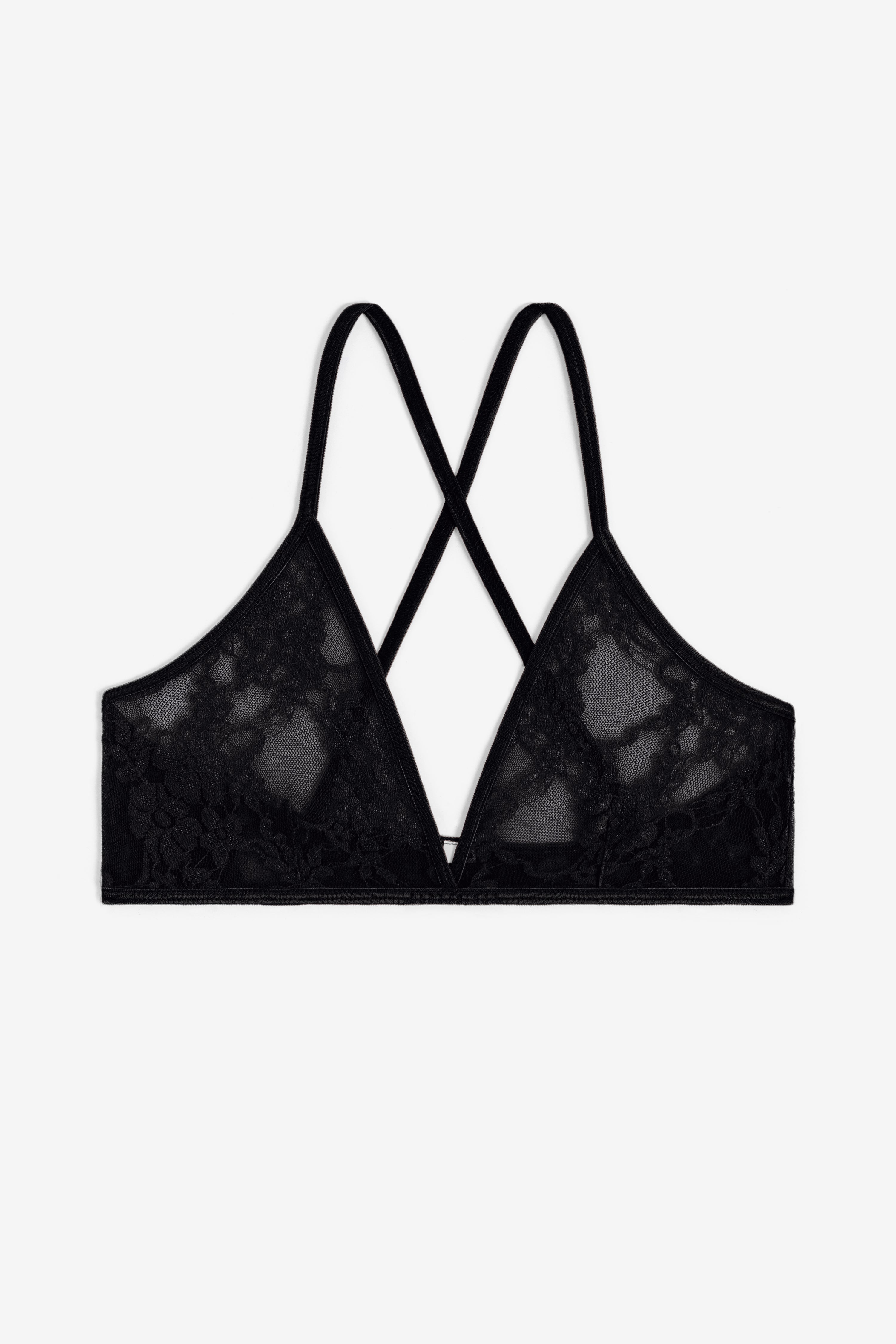 FNS92 - Floral Lace Crossback Bra