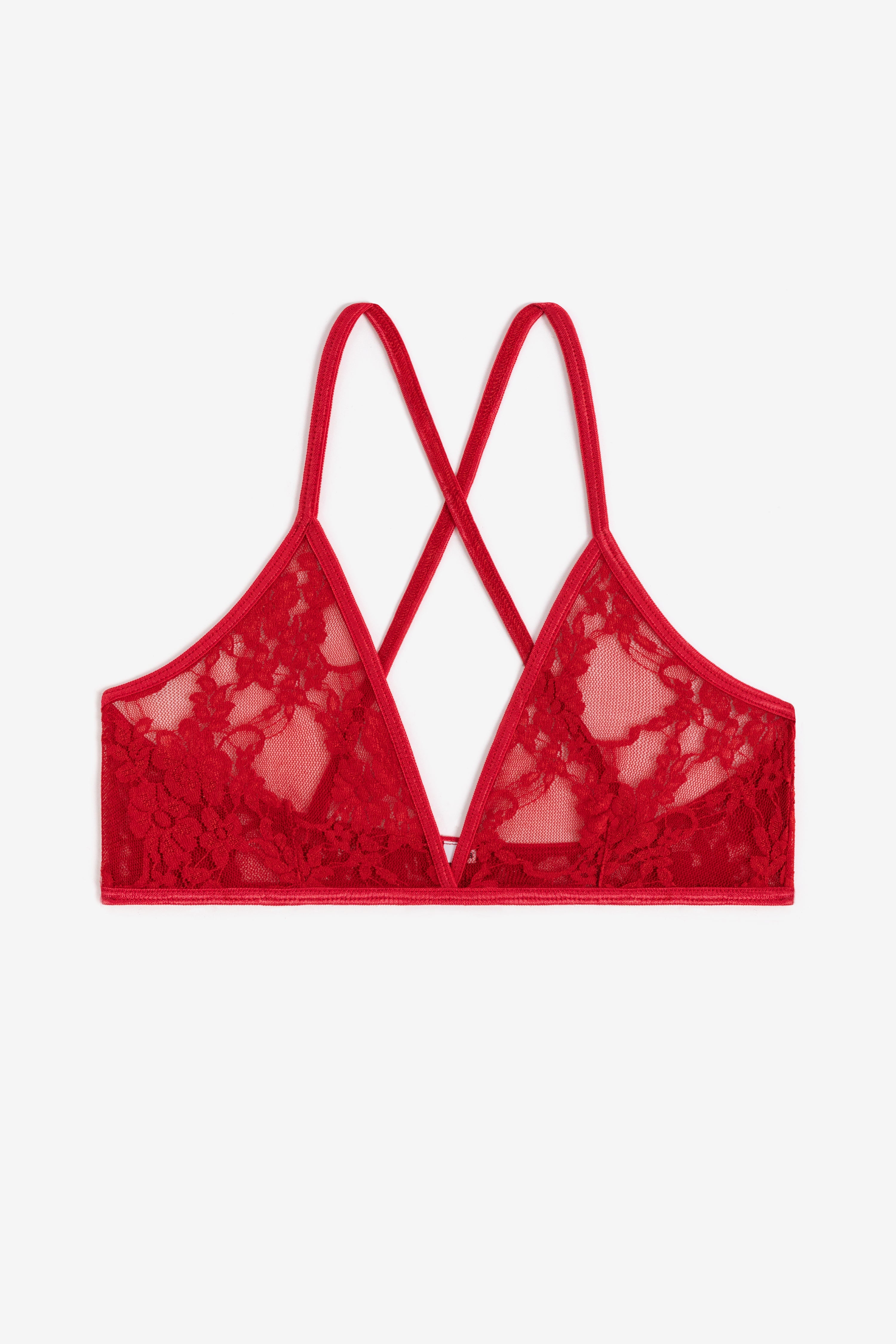 FNS92 - Floral Lace Crossback Bra