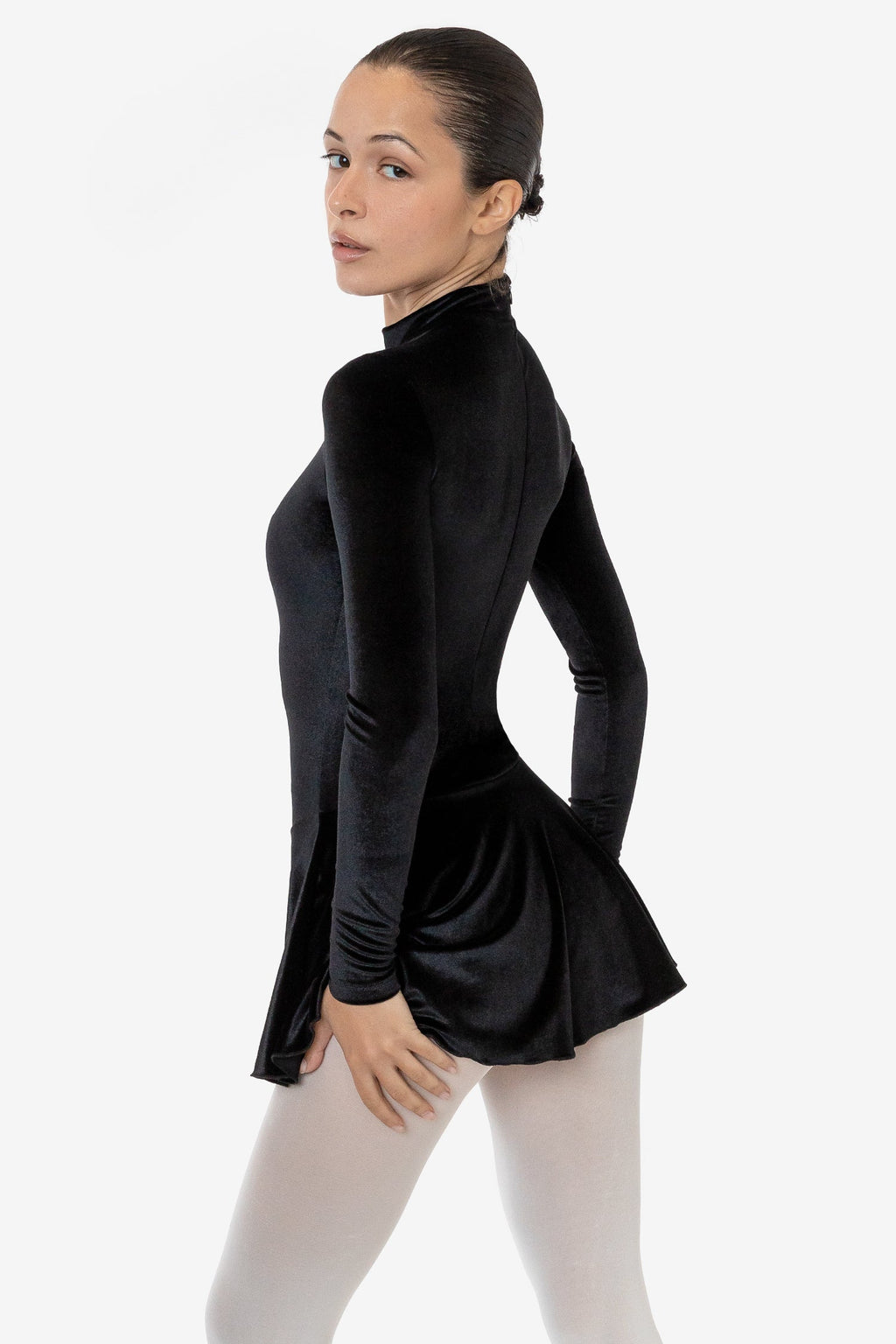 VVT410 - Velvet Long Sleeve Mockneck Skirted Leotard